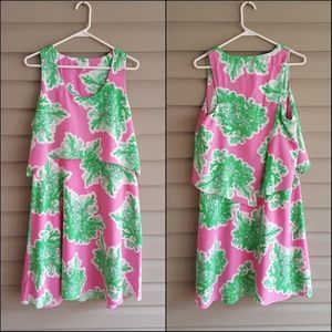 NWT Size 10 Pink & Green Coral Layered Dress